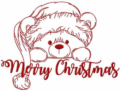Christmas teddy bear embroidery design