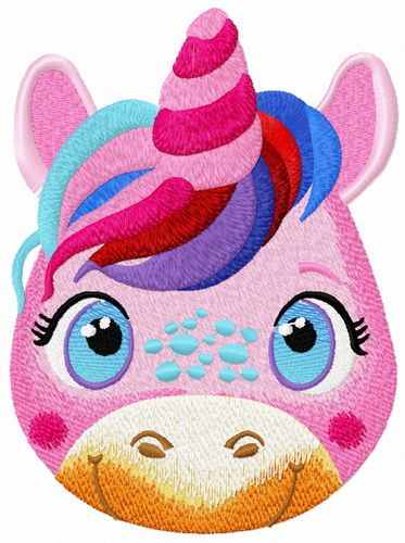 Young unicorn machine embroidery design