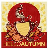 Hello autumn embroidery design