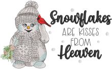 Snowflakes are kisses from heaven embroidery design
