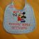 Mickey Mouse Racing embroidered on blue baby bib