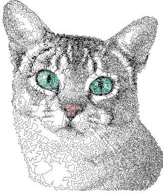 Grey home cat free photo stitch embroidery design