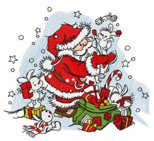 Presents for bunnies embroidery design