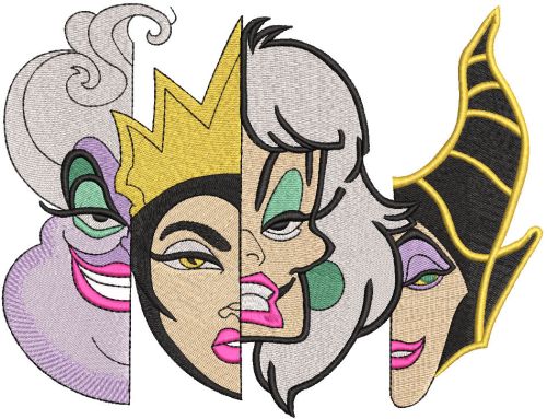 Four Villains embroidery design