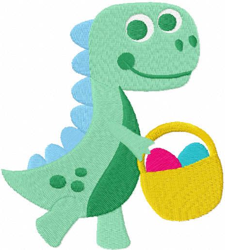Dinosaur boy easter free embroidery design