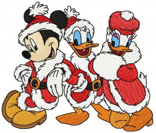 Christmas for three friends machine embroidery design