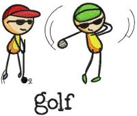 Golf embroidery design