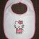Embroidered white bib with Hello Kitty