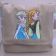 Textile embroidered bag with Anna and Elsa