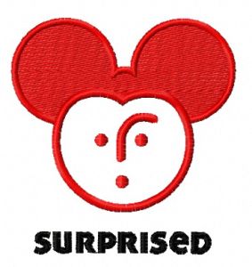 Surpised Mickey embroidery design