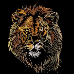 Lion Head black background embroidery design