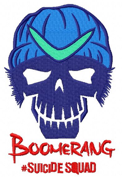 Suicide Squad Boomerang machine embroidery design