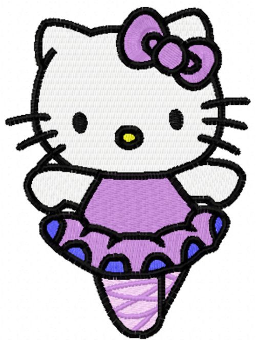 Hello Kitty Ballerina machine embroidery design