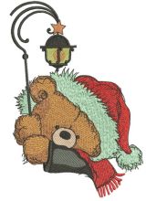 Teddy bear with lantern 3 embroidery design