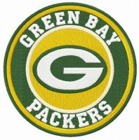 Green Bay Packers round logo embroidery design