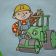Bob the builder with road roller on embroidered baby wear