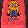 Girlish bath towel with small embroidered minion
