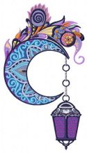 Mottled moon embroidery design