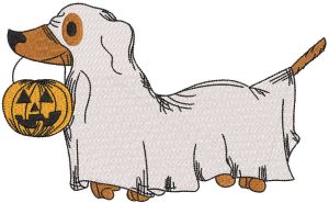 Halloween Dog Ghost embroidery design