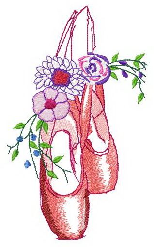 After ballet machine embroidery design