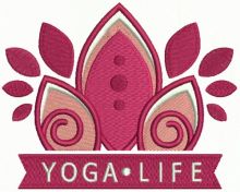 Yoga life embroidery design