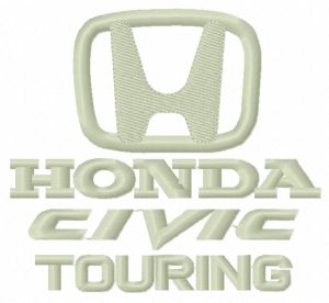 Honda Civic Touring logo embroidery design