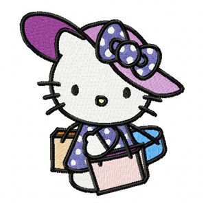 Hello Kitty Lady machine embroidery design