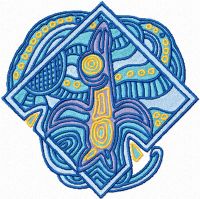 Bird in the sky embroidery design