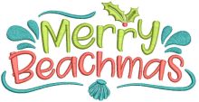 Merry beachmas embroidery design