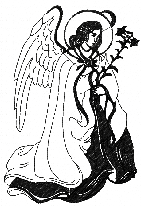 Angel with candle free embroidery design