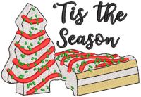 Little Debbie Christmas tree cake embroidery design