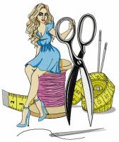 Sewing fairy embroidery design