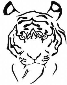 Black tiger embroidery design