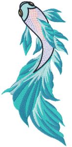 Blue dragon fish embroidery design