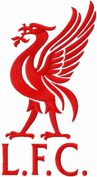 Liverpool football club red logo embroidery design