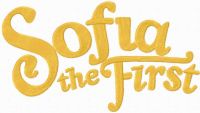 Sofia The First one color logo embroidery design