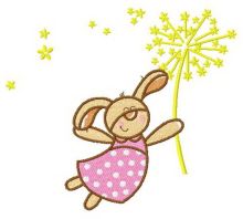 Bunny with fireworks embroidery design