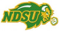 North Dakota State Bison logo embroidery design