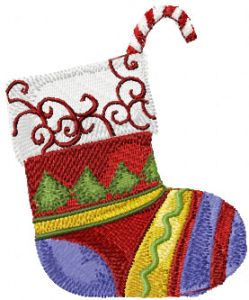 Christmas Sock embroidery design