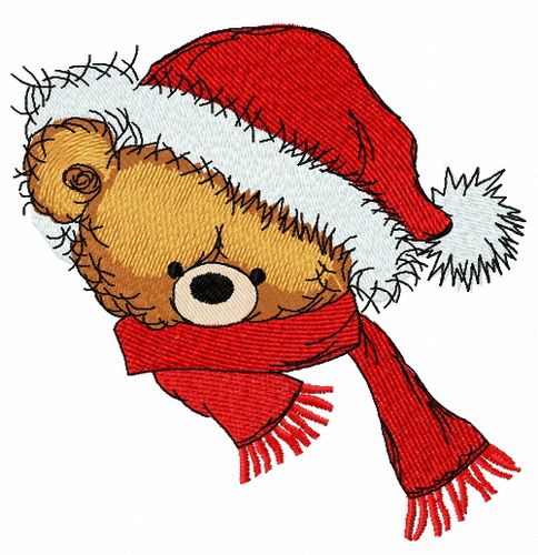 Christmas teddy bear 9 machine embroidery design