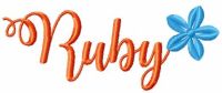 Ruby name free embroidery design