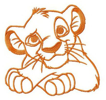 Simba's thoughts machine embroidery design