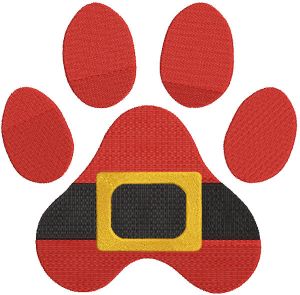 Dog Santa paw embroidery design