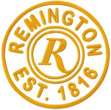 Remington pin logo embroidery design