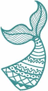 Fish tale one color embroidery design