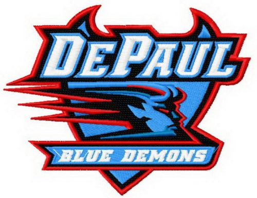 DePaul Blue Demons logo machine embroidery design