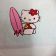 Hello Kitty Surfer design on towel embroidered