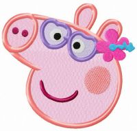 Pig on vacation embroidery design