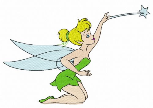 Tinkerbell with magic wand machine embroidery design