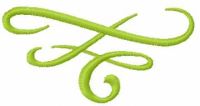 Green swirl decoration free embroidery design
